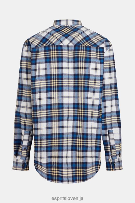 srajce sl Esprit moški karirasta flanelasta srajca modra 6X446793