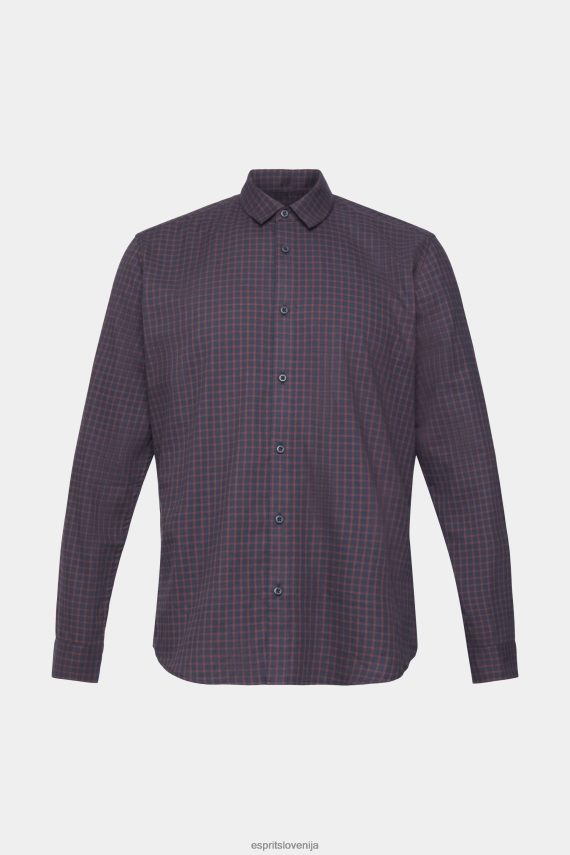 srajce sl Esprit moški karirasta ozka srajca mornarica 6X446689