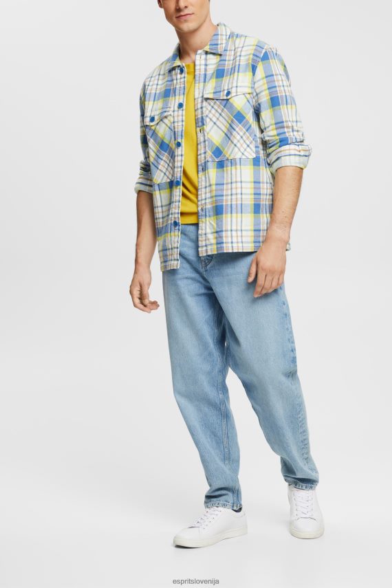 srajce sl Esprit moški karirasta srajca modra 6X446886