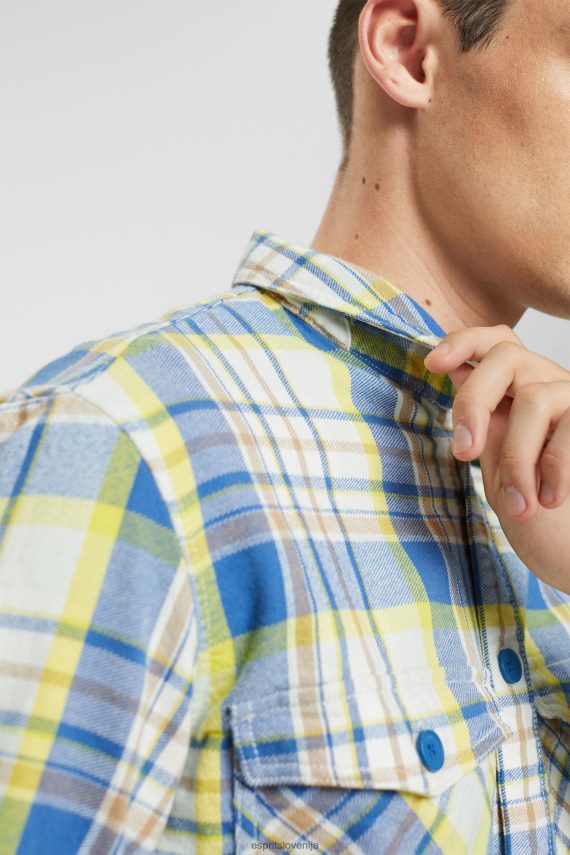 srajce sl Esprit moški karirasta srajca modra 6X446886