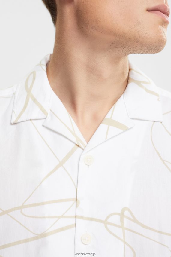 srajce sl Esprit moški majica z vzorcem bela 6X446909