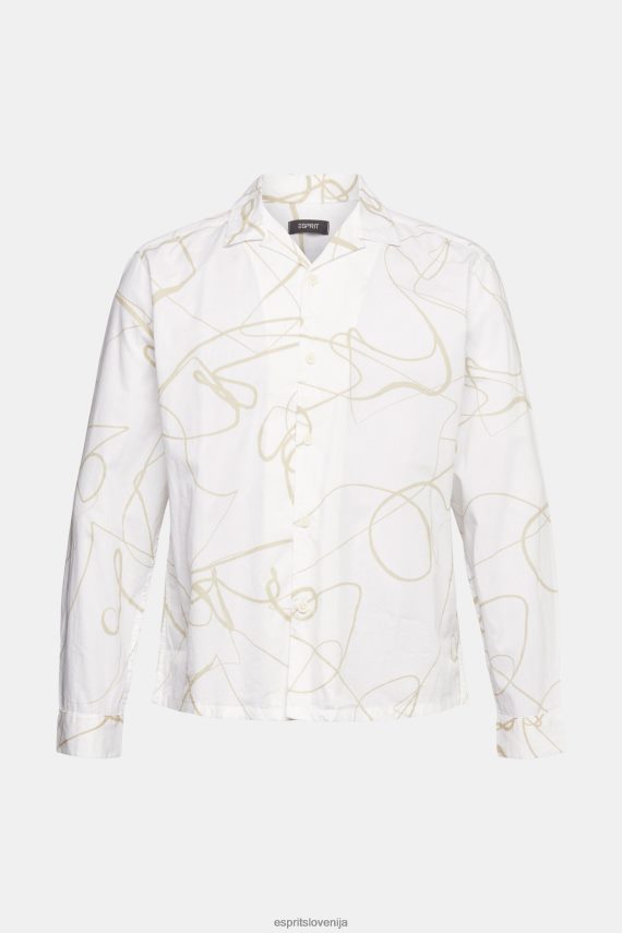 srajce sl Esprit moški majica z vzorcem bela 6X446909