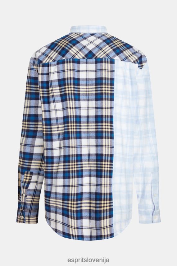 srajce sl Esprit moški mešana karo patchwork flanelasta srajca modra 6X446789