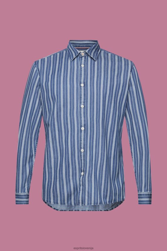srajce sl Esprit moški ozka denim srajca s črtami led 6X446716