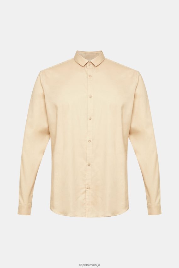 srajce sl Esprit moški ozka srajca krem bež 6X446854