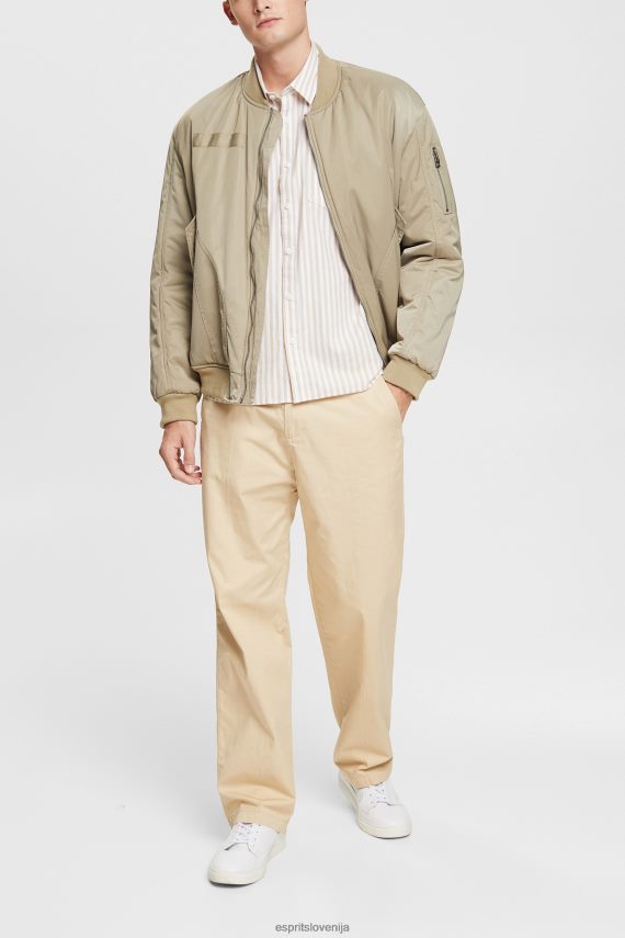 srajce sl Esprit moški črtasta srajca krem bež 6X446871