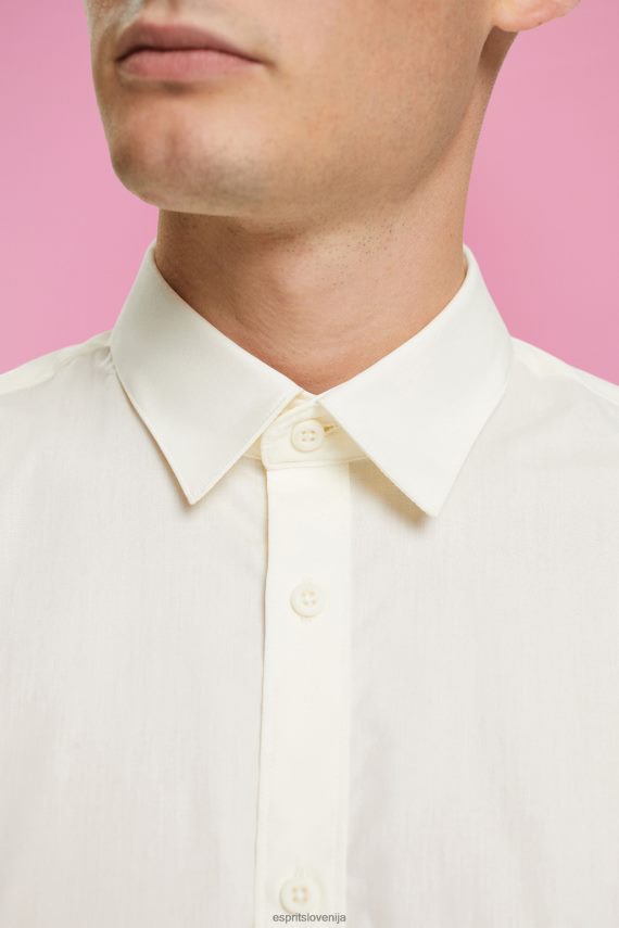 srajce sl Esprit moški trajnostna bombažna majica umazano bela 6X446831