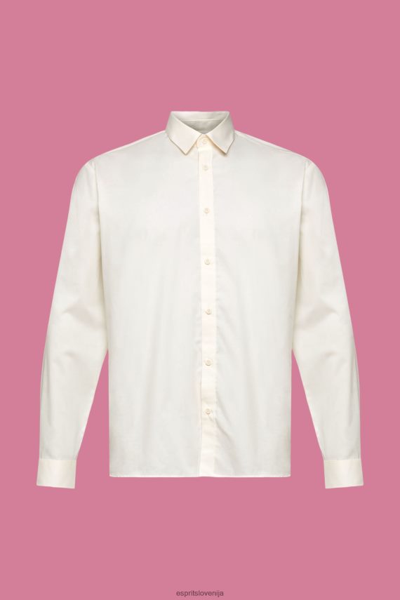 srajce sl Esprit moški trajnostna bombažna majica umazano bela 6X446831