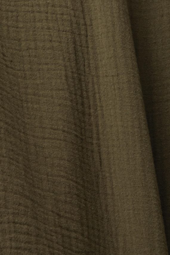 srajce sl Esprit moški trajnostna srajca iz bombažnega muslina kaki zelena 6X446756