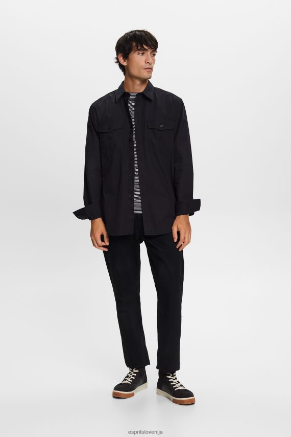 srajce sl Esprit moški utility srajca, 100% bombaž Črna 6X446571