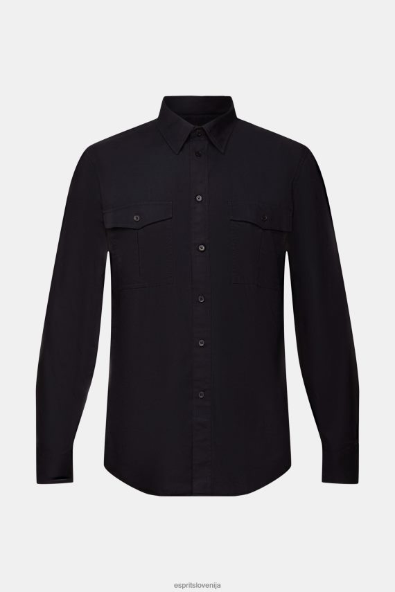srajce sl Esprit moški utility srajca, 100% bombaž Črna 6X446571