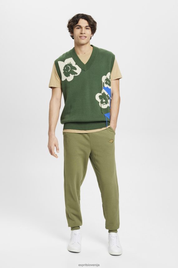 tekači sl Esprit moški joggerji s potiskom logotipa olivno 6X446666