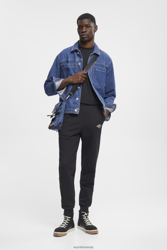 tekači sl Esprit moški joggerji s potiskom logotipa Črna 6X446663