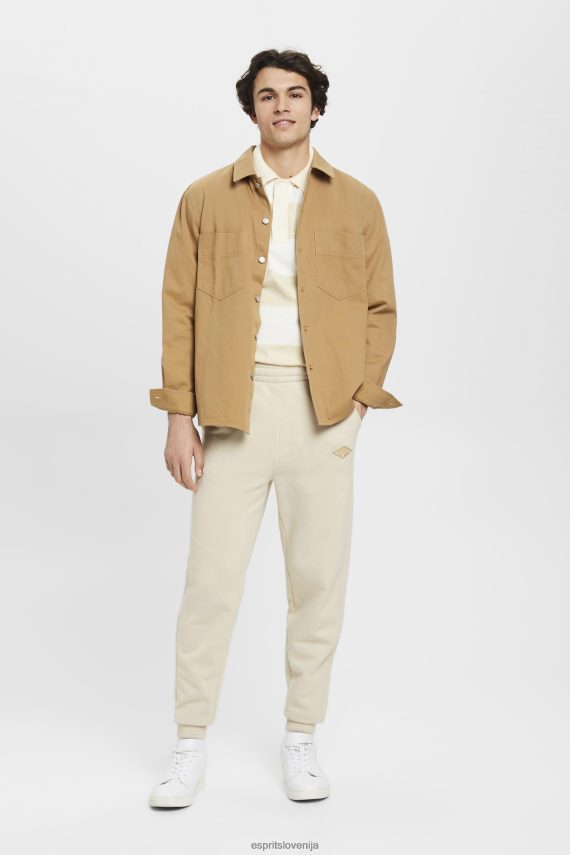 tekači sl Esprit moški joggerji s potiskom logotipa svetlo taupe 6X446665