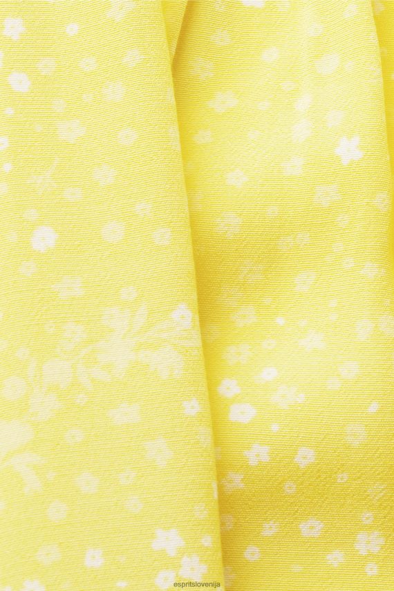 bluze sl Esprit ženske bluza s kratkimi rokavi in ​​pasom za zavezovanje svetlo rumena 6X446222