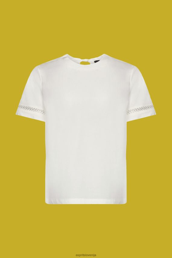 bluze sl Esprit ženske bluza z odprtim hrbtom, tencel bela 6X446201