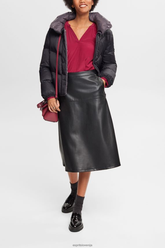 bluze sl Esprit ženske bluza z zadimljenimi detajli, lenzing ecovero češnjevo rdeče 6X446371