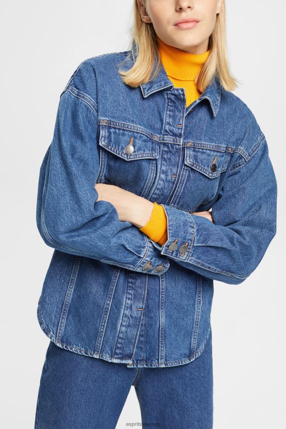 bluze sl Esprit ženske denim bluza modro srednje pranje 6X446396