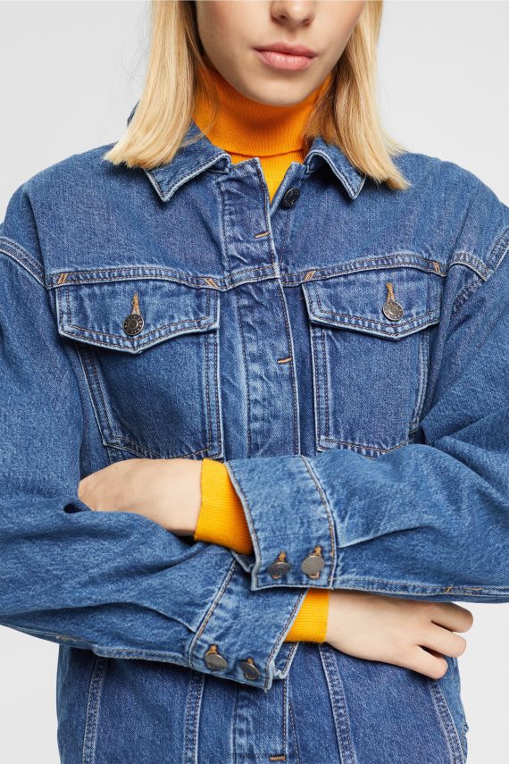 bluze sl Esprit ženske denim bluza modro srednje pranje 6X446396