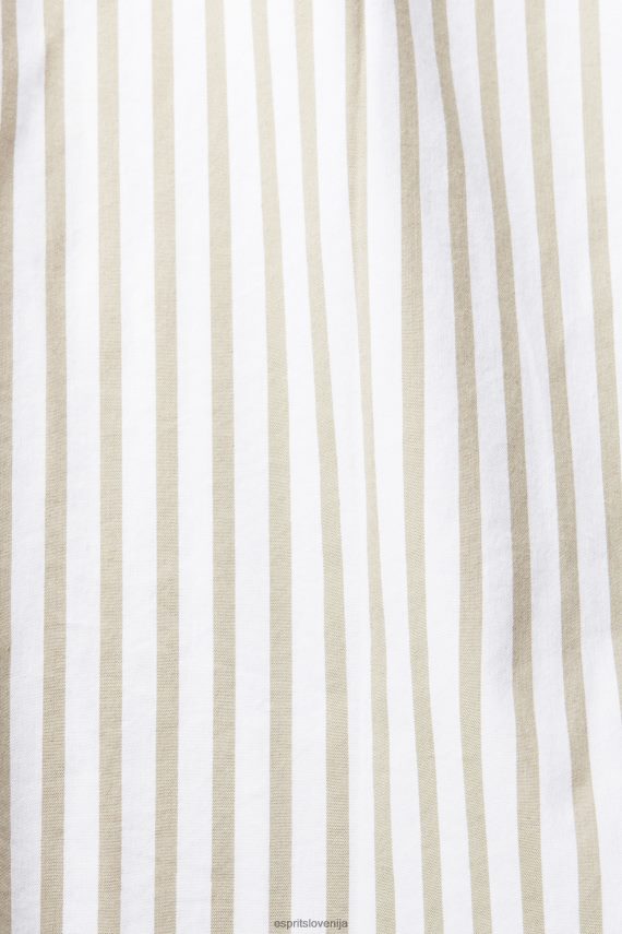 bluze sl Esprit ženske dolga črtasta tkana bluza bela 6X446397