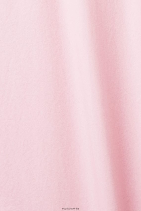 bluze sl Esprit ženske prevelika bela bombažna bluza svetlo roza 6X446407