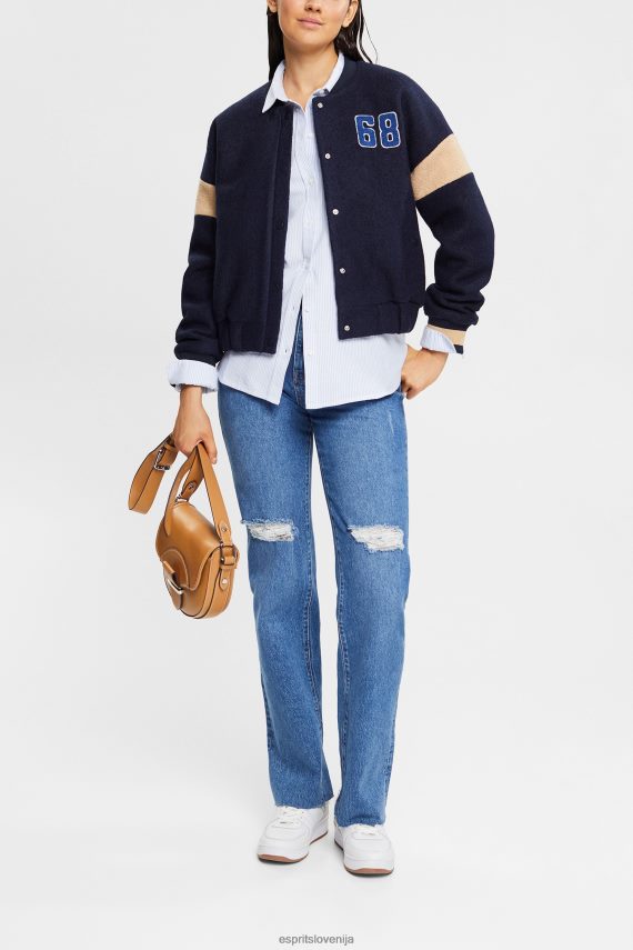 bluze sl Esprit ženske črtasto bluzo svetlo modra 6X446552