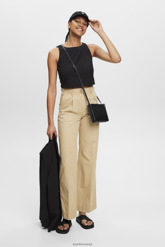 bluze sl Esprit ženske skrajšana bluza brez rokavov Črna 6X446307