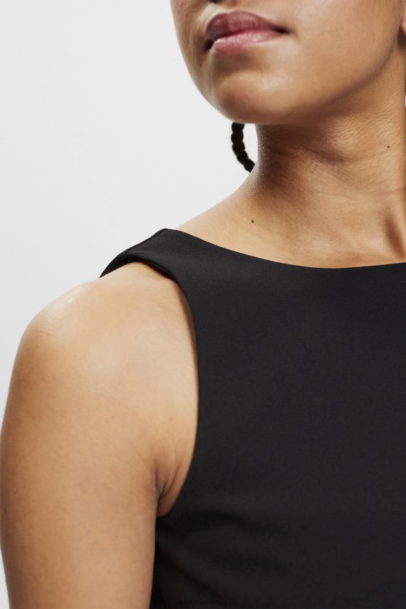 bluze sl Esprit ženske skrajšana bluza brez rokavov Črna 6X446307