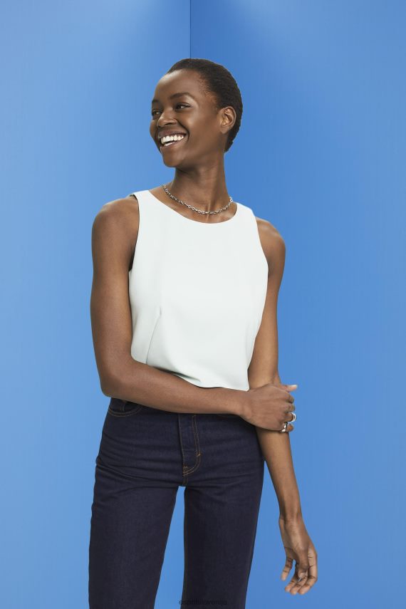 bluze sl Esprit ženske skrajšana bluza brez rokavov svetlo vodno zelena 6X446309