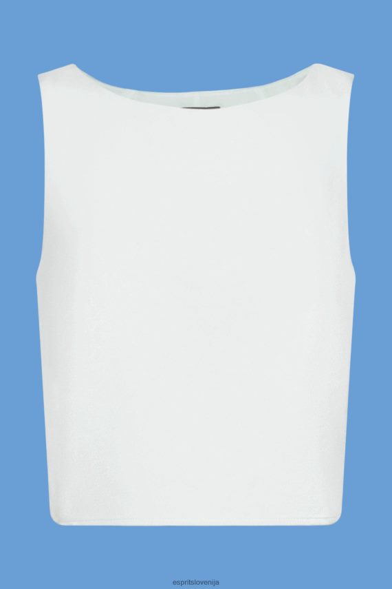 bluze sl Esprit ženske skrajšana bluza brez rokavov svetlo vodno zelena 6X446309
