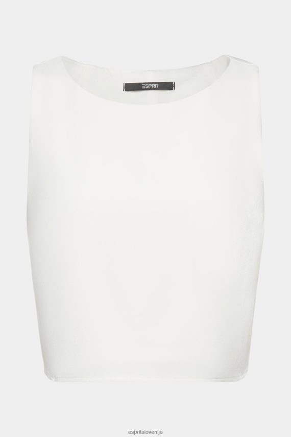 bluze sl Esprit ženske skrajšana bluza brez rokavov umazano bela 6X446308
