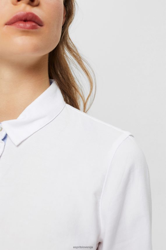bluze sl Esprit ženske srajčna bluza iz 100% bombaža bela 6X446514