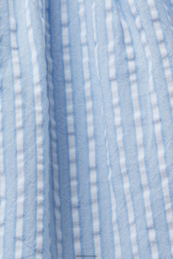 bluze sl Esprit ženske teksturirana bluza s kratkimi rokavi svetlo modra 6X446118