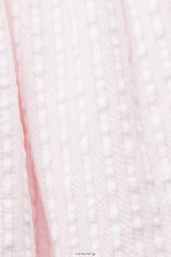 bluze sl Esprit ženske teksturirana bluza s kratkimi rokavi svetlo roza 6X446117