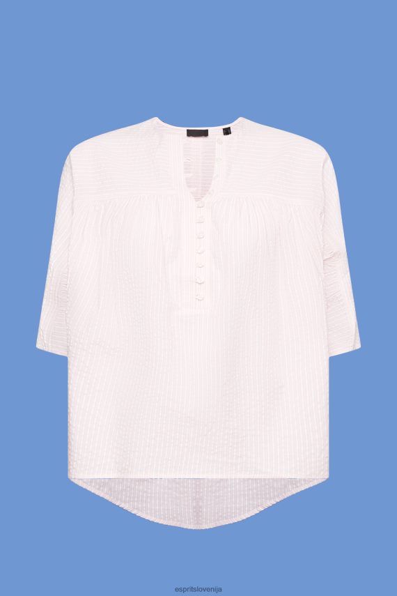 bluze sl Esprit ženske teksturirana bluza s kratkimi rokavi svetlo roza 6X446117
