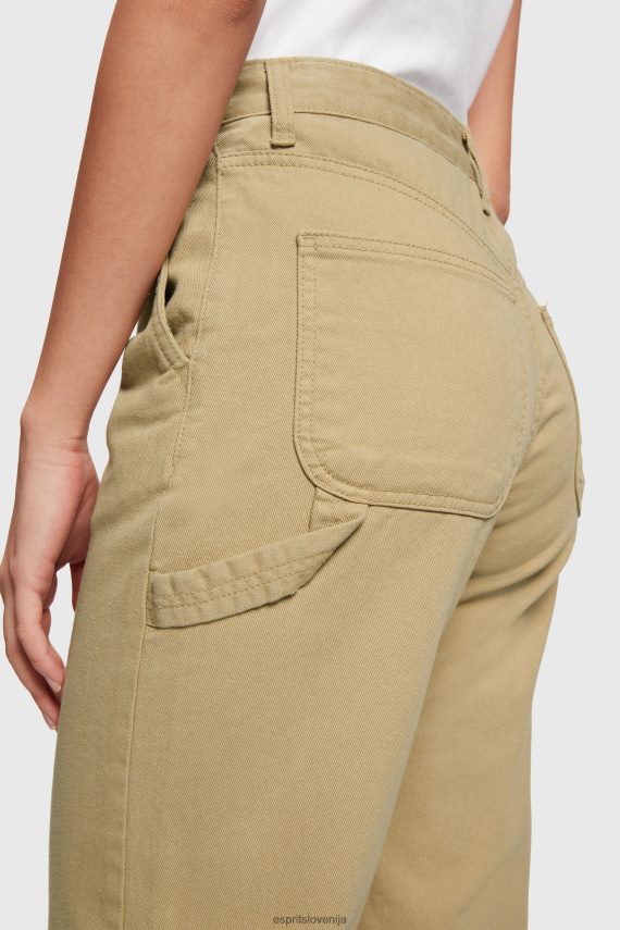 denim sl ESPRIT x Rest & Recreation ženske capsule denim cargo hlače bež 6X446476