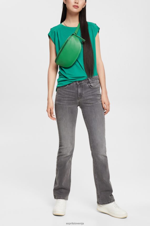 denim sl Esprit ženske bootcut raztegljive kavbojke siva srednje pranje 6X446551