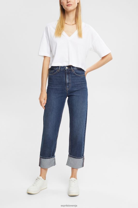 denim sl Esprit ženske kavbojke sproščenega kroja srednje rasti modro srednje pranje 6X446325
