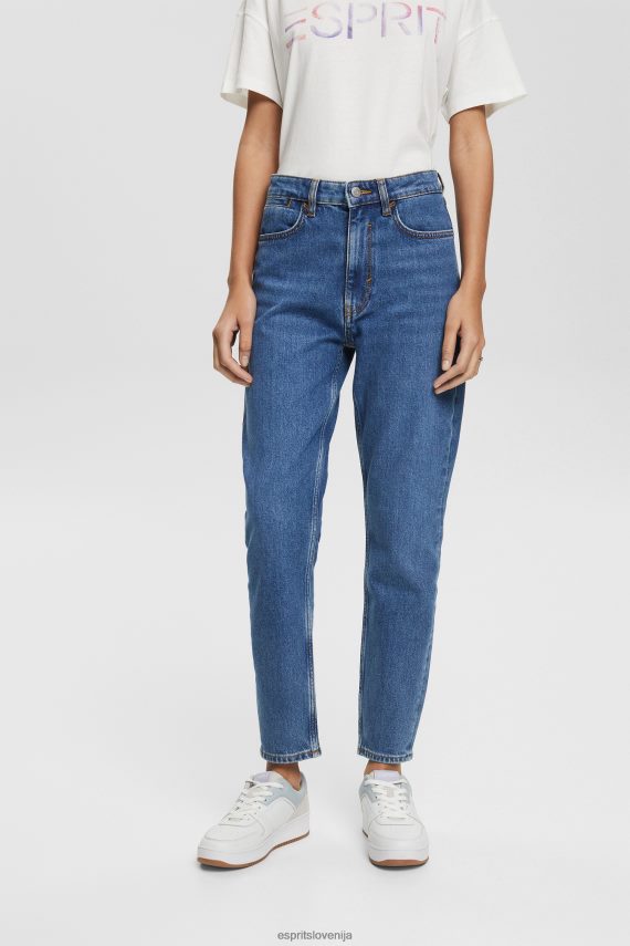 denim sl Esprit ženske mom jeans z visokimi vstavki modro srednje pranje 6X446526