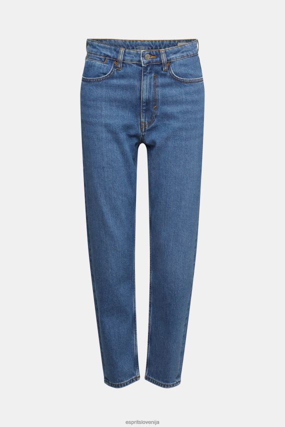 denim sl Esprit ženske mom jeans z visokimi vstavki modro srednje pranje 6X446526