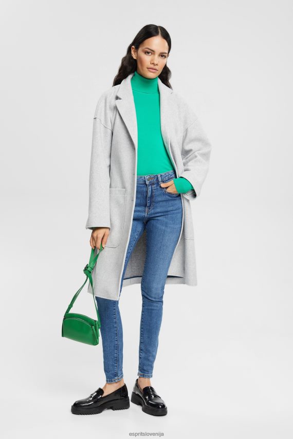 denim sl Esprit ženske ozke kavbojke z visoko postavo in tencel modro srednje pranje 6X446322