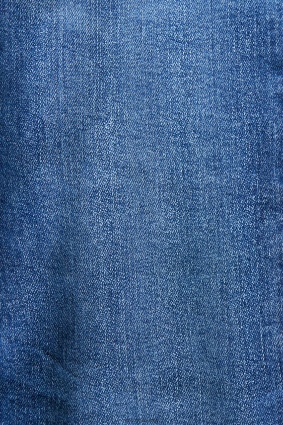 denim sl Esprit ženske ozke kavbojke z visoko postavo in tencel modro srednje pranje 6X446322