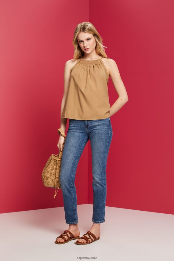 denim sl Esprit ženske ravne kavbojke modro srednje pranje 6X446245