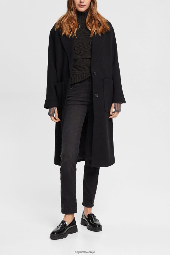 denim sl Esprit ženske ravne kavbojke črno temno pranje 6X446438