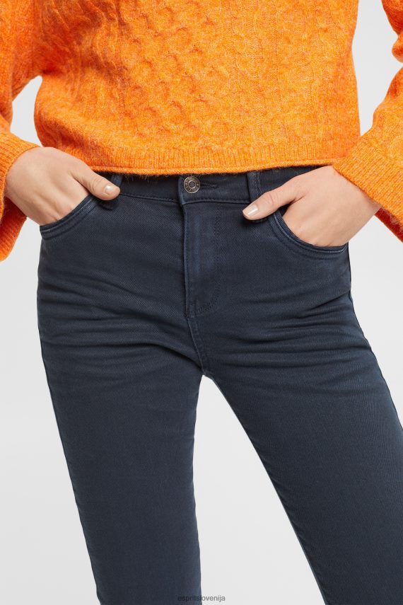 denim sl Esprit ženske raztegljive kavbojke slim fit srednje rasti petrol modra 6X446565