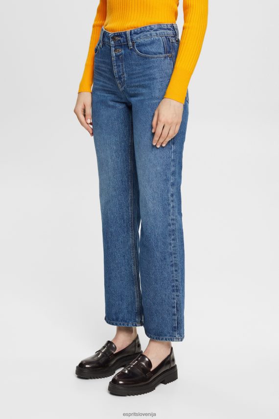 denim sl Esprit ženske skrajšane raztegljive kavbojke modro srednje pranje 6X446451