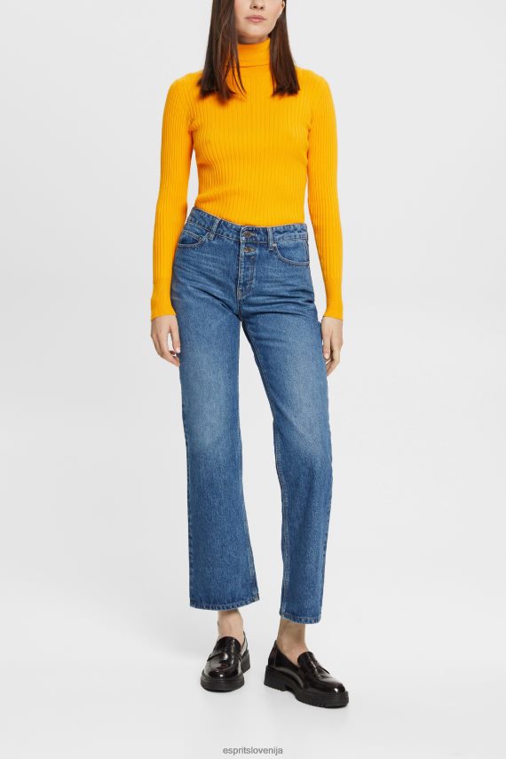 denim sl Esprit ženske skrajšane raztegljive kavbojke modro srednje pranje 6X446451