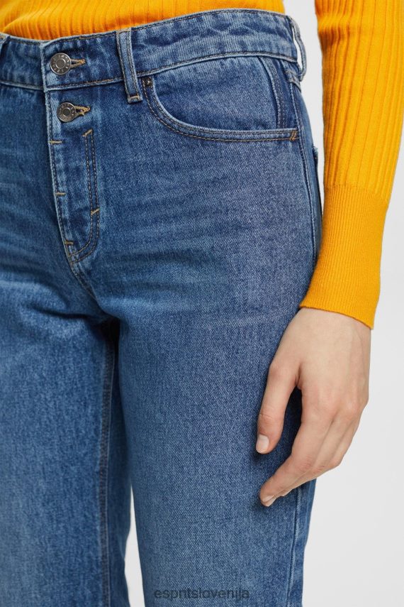 denim sl Esprit ženske skrajšane raztegljive kavbojke modro srednje pranje 6X446451