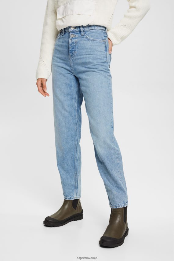 denim sl Esprit ženske visoke banana fit kavbojke pranje modre svetlobe 6X446321