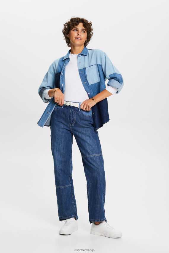 dolgi rokav sl Esprit ženske majica z dolgimi rokavi in ​​nazobčanim ovratnikom bela 6X44632